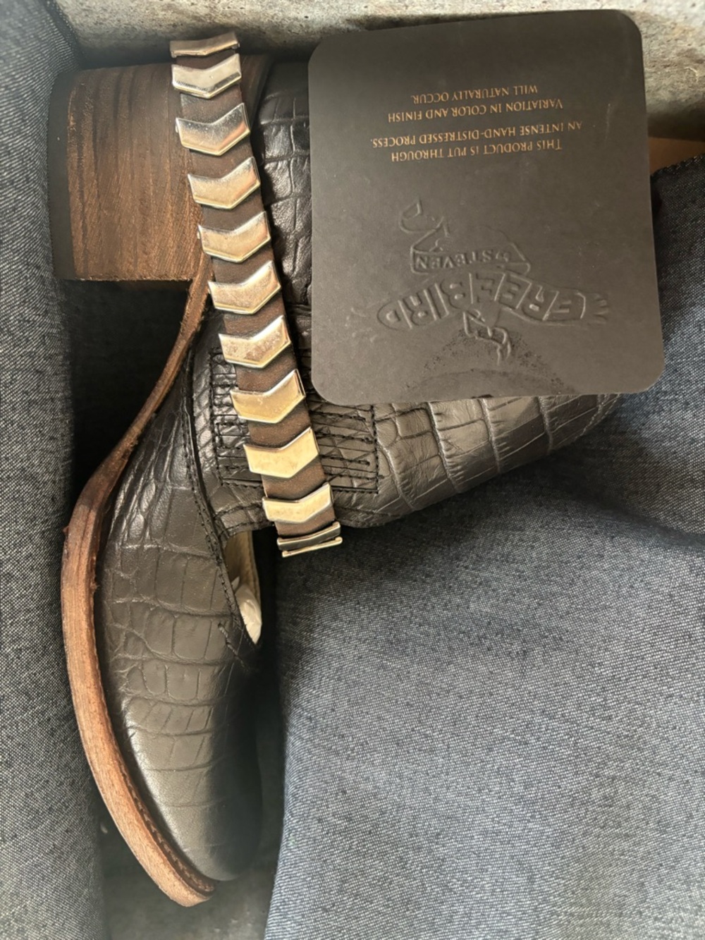 BRAND NEW** Box opened for pics ** FREEBIRD Croc Booties. ALL Original Packaging - Picture 6 of 9